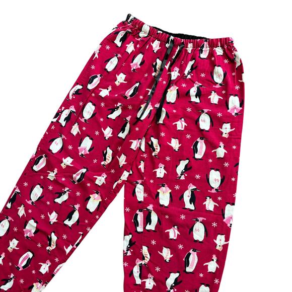 DELICATES Winter Penguins Flannel Pajama Pants Holiday Christmas SZ XS - Picture 3 of 8